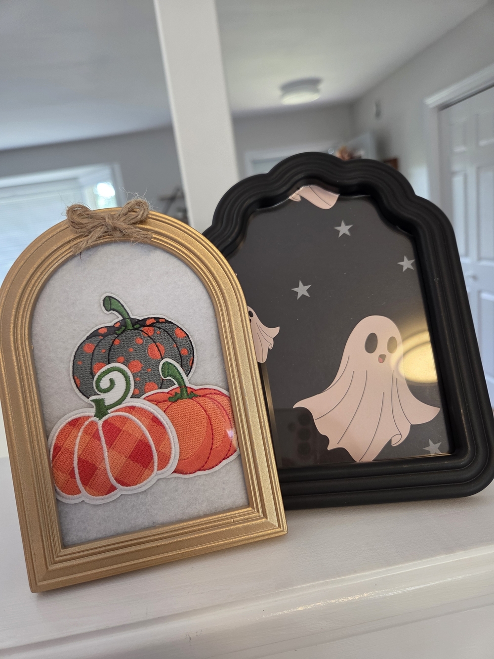 Gold and Black Halloween Pumpkin & Ghost Decorative Frames